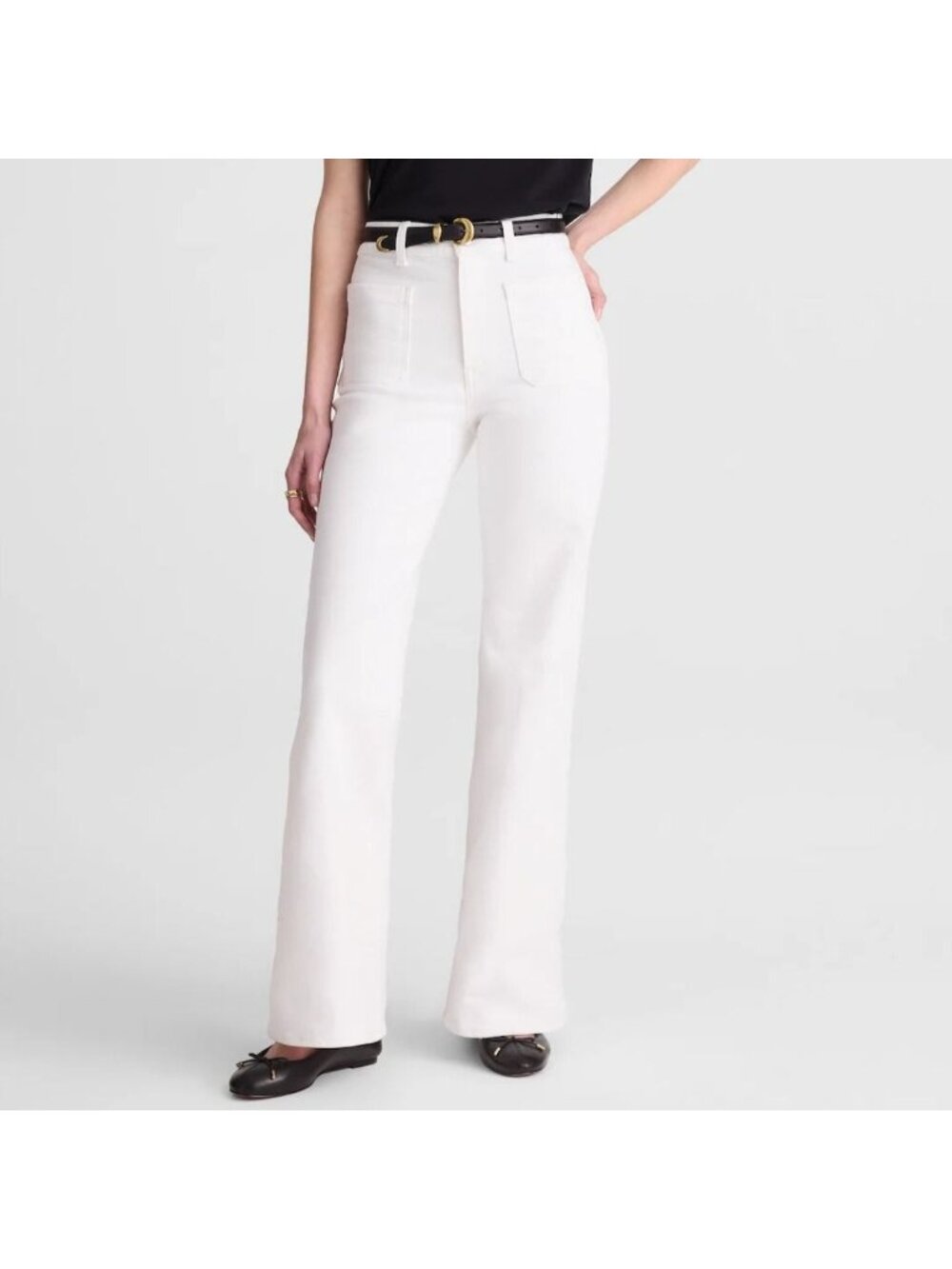 NWT Madewell Emmy Wide-Leg Jean Sz 30 White Super-Stretch Denim High Rise NZ041